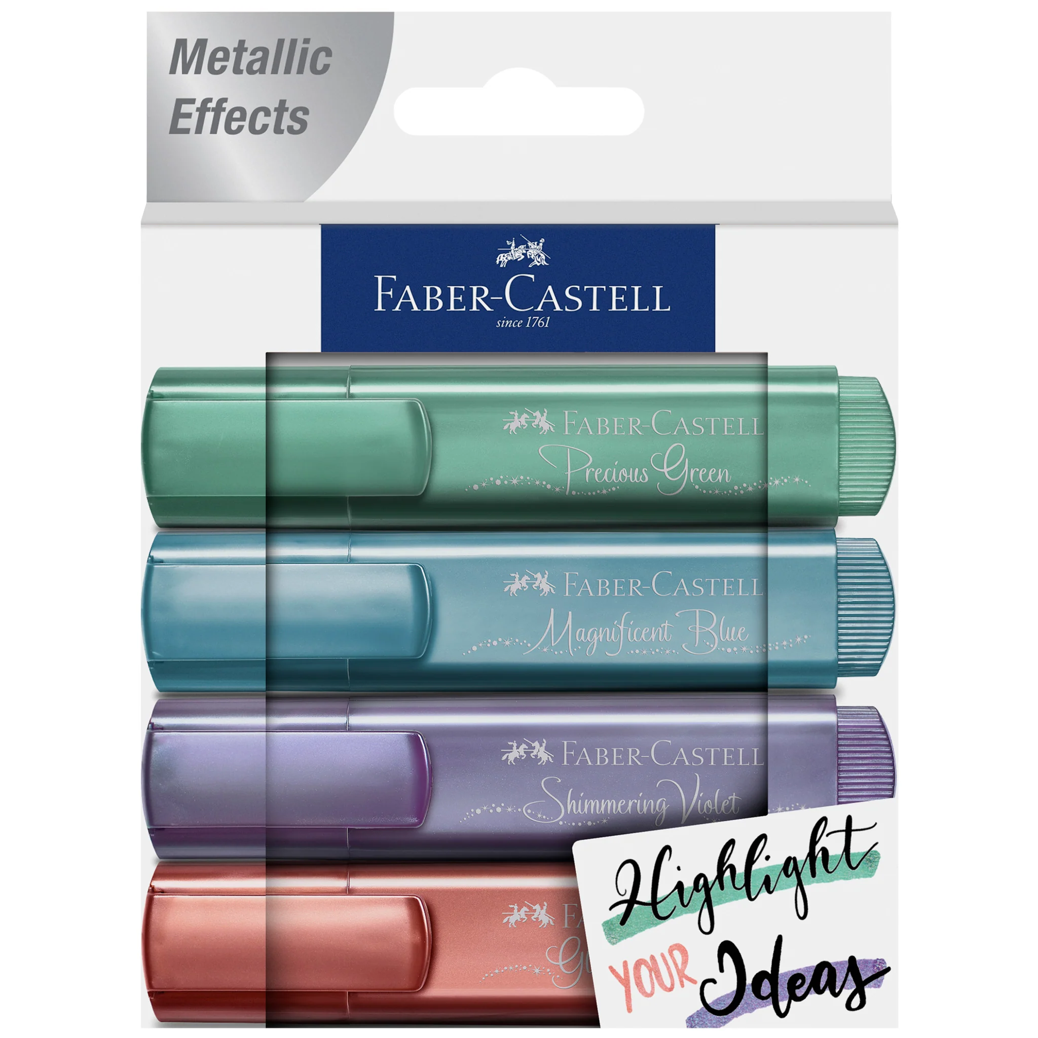 Highlighters, Metallic Colors - Box of 4 - #FC154624