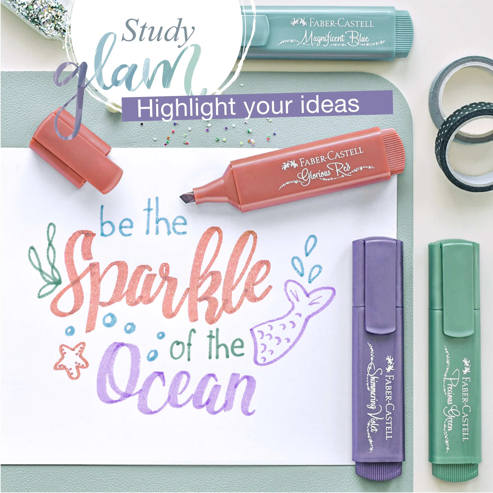 Highlighters, Metallic Colors - Box of 4 - #FC154624 - Image 3
