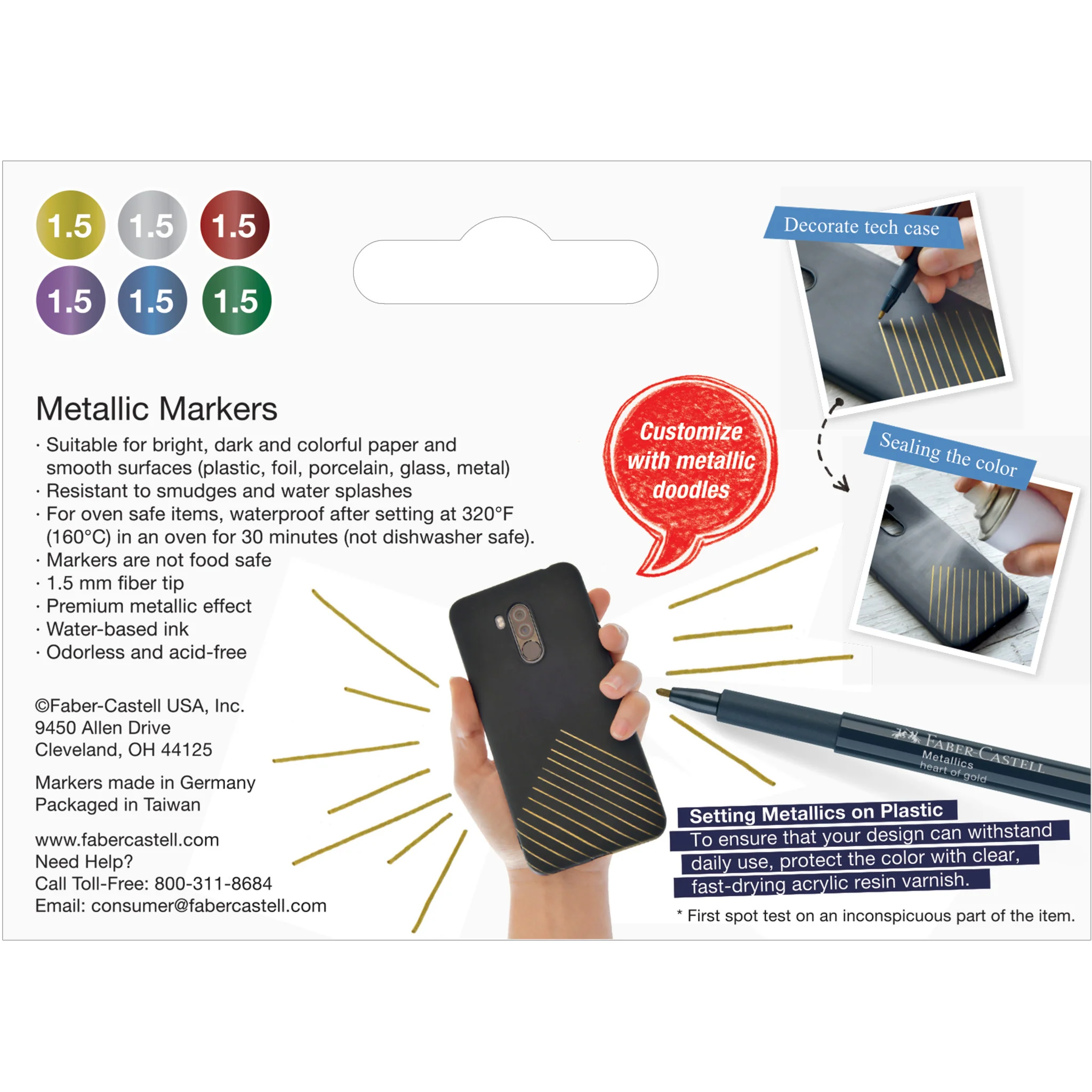 Metallic Markers, Box of 6 - #FC770099 - Image 6