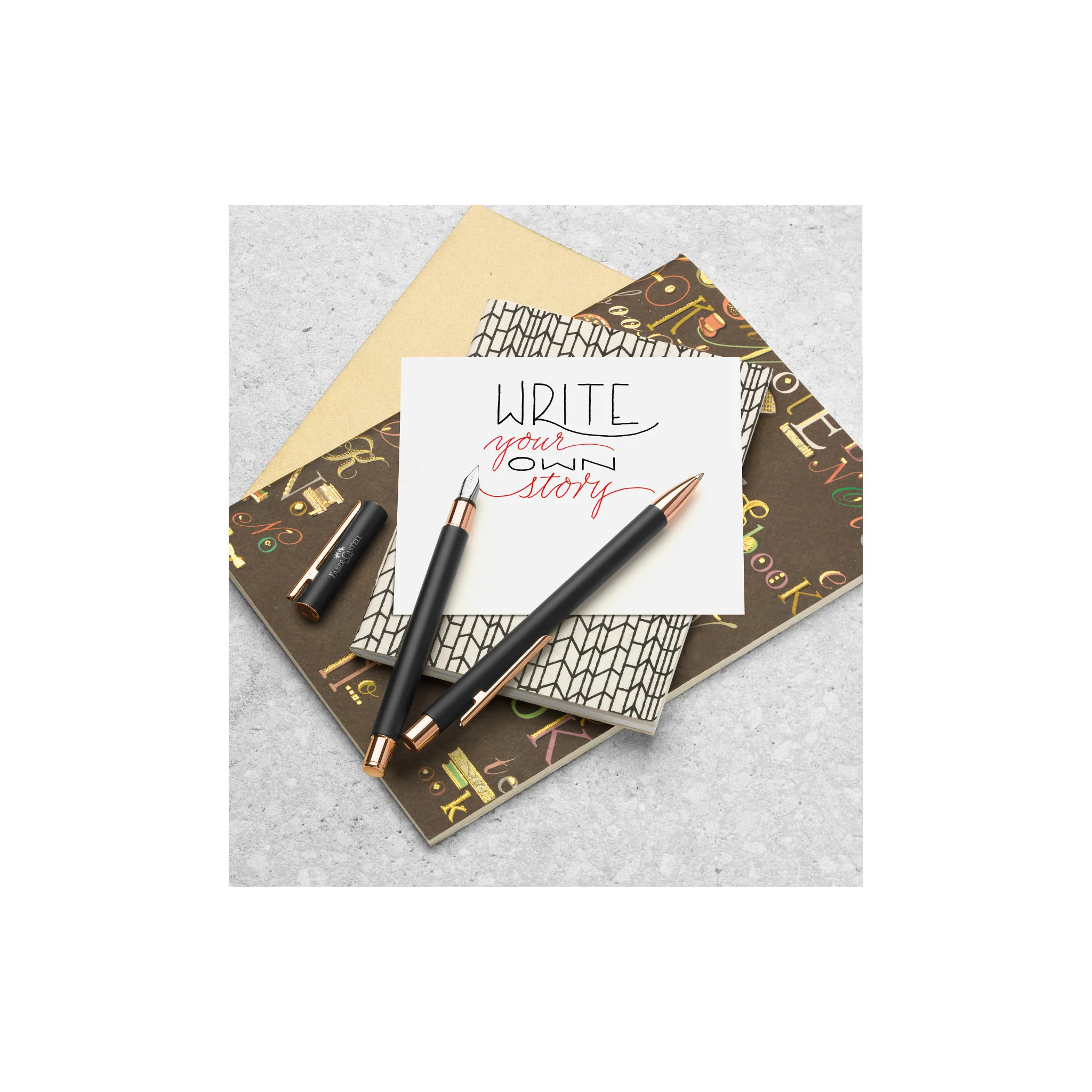 NEO Slim Ballpoint Pen, Black Matte & Rose Gold - #FC343320 - Image 3