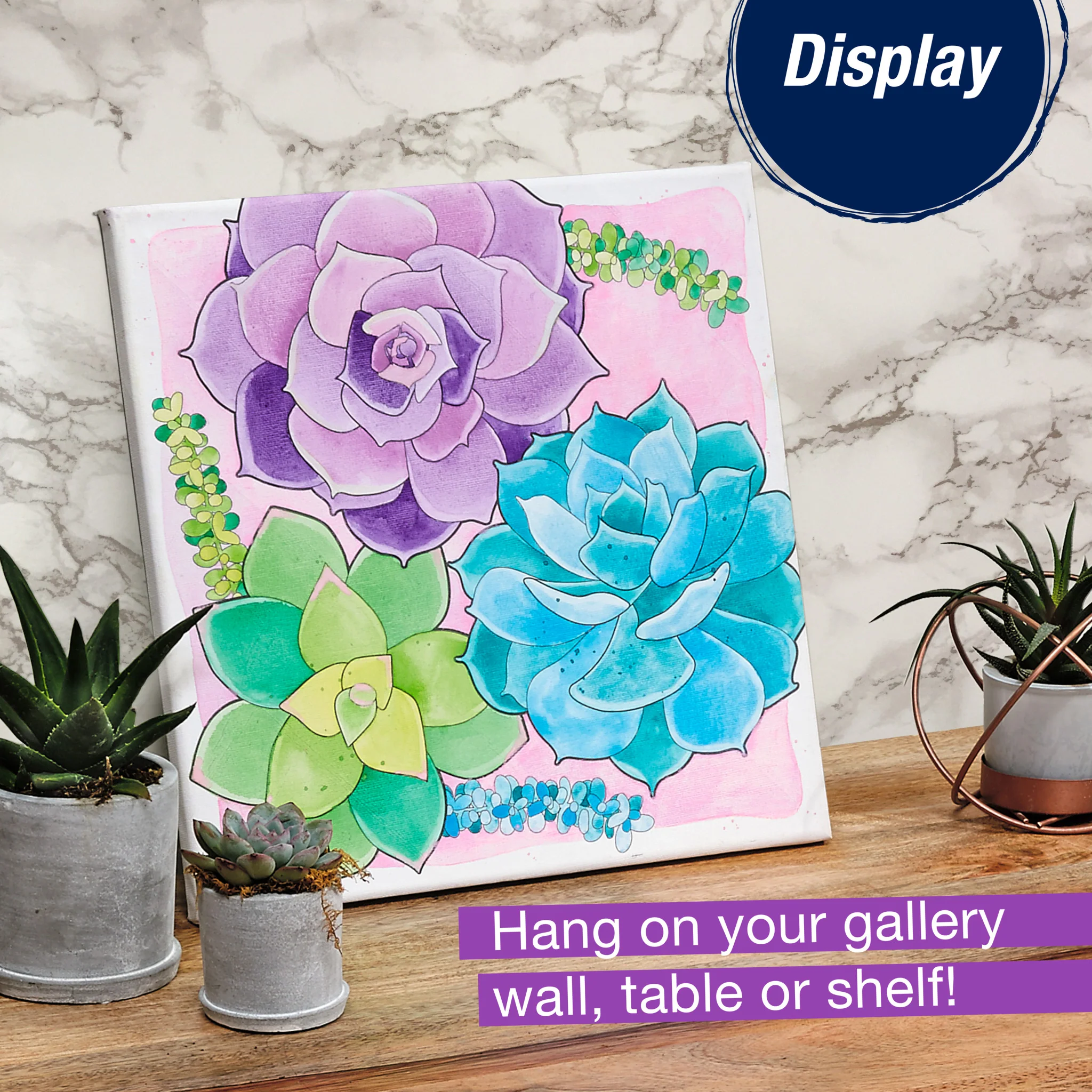 Watercolor Paint by Number Succulents - #FC770633 - Image 6