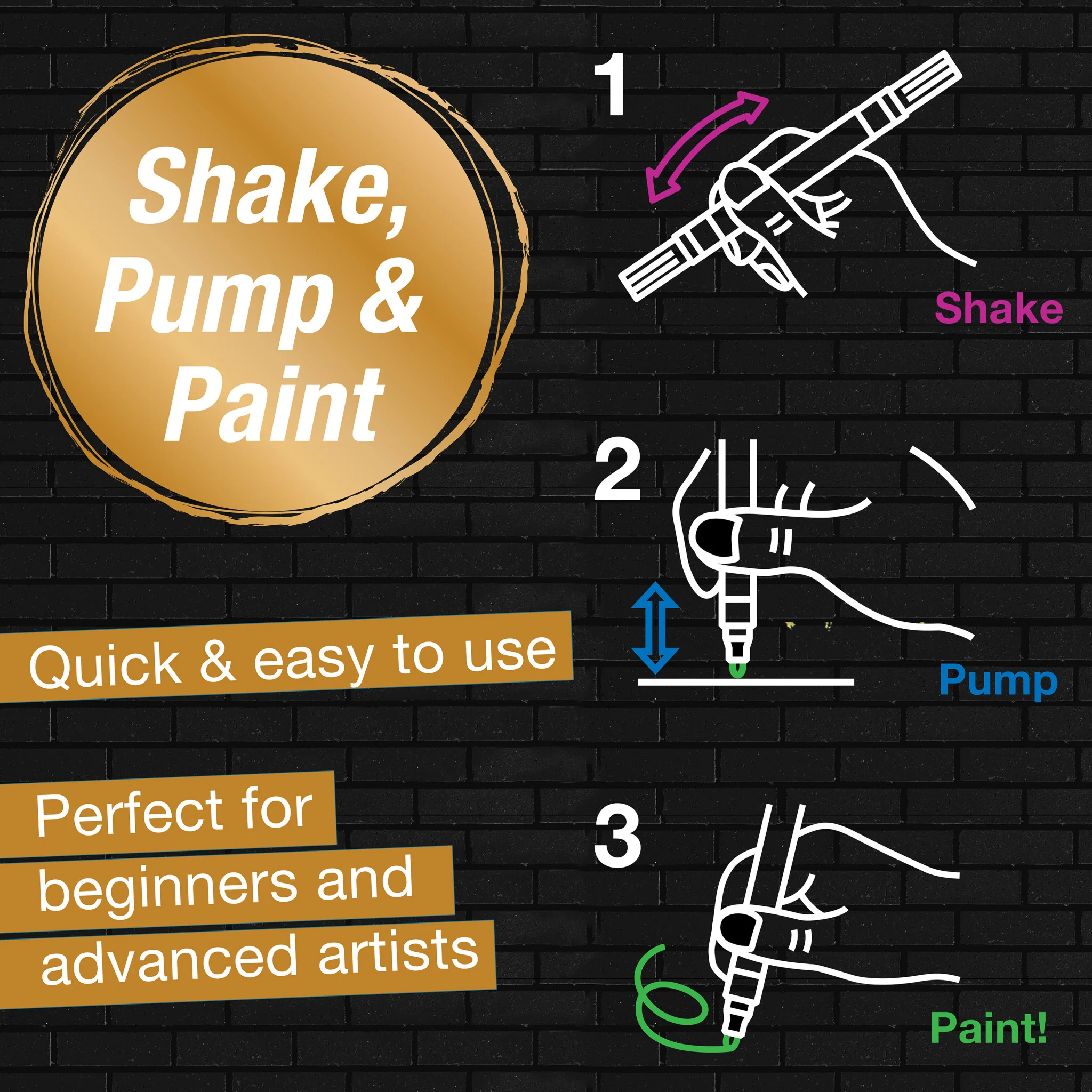 Black Edition Shake & Paint Markers - 6ct Metallic - #FC285517 - Image 5