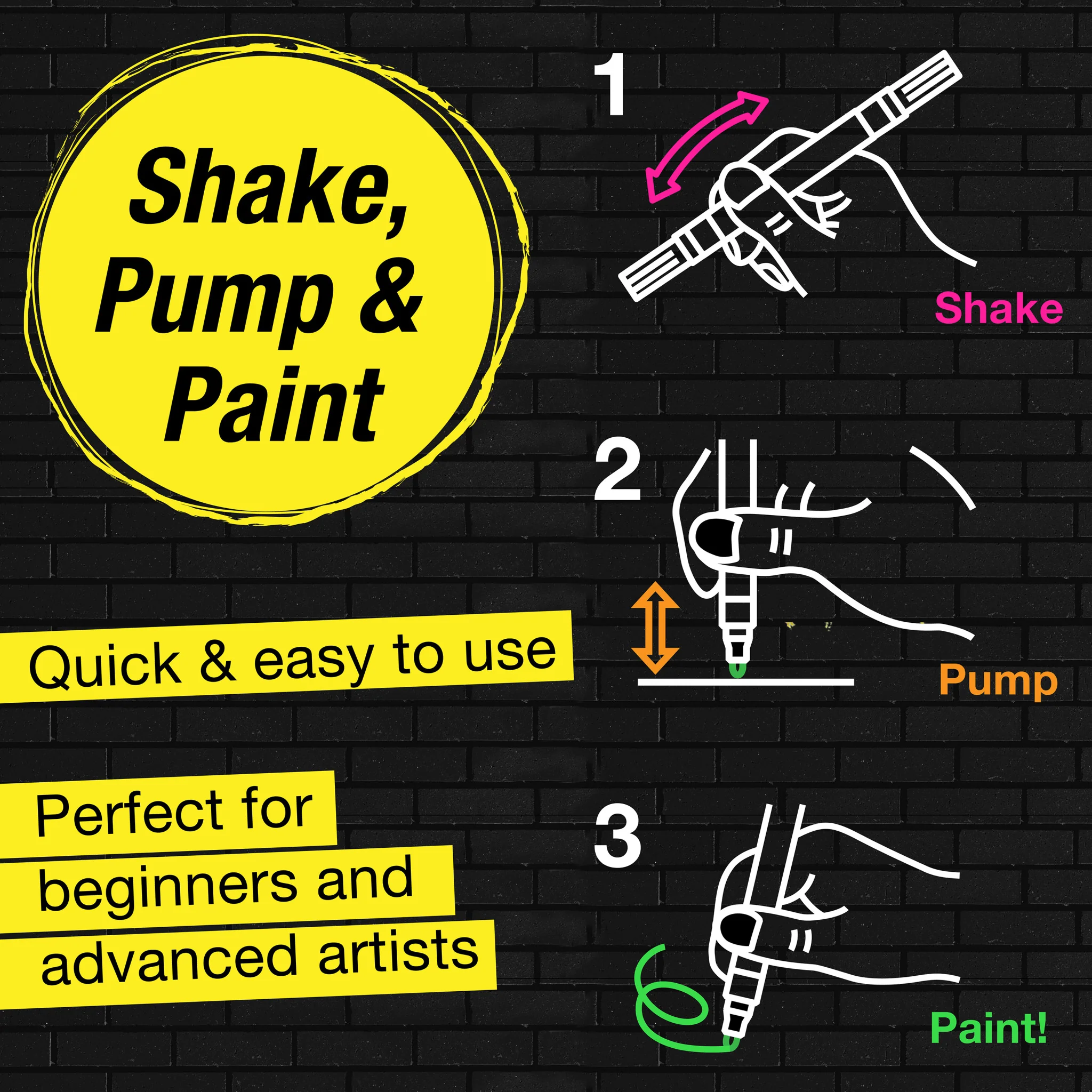 Black Edition Shake & Paint Markers - Neon 4ct - #FC285505 - Image 5