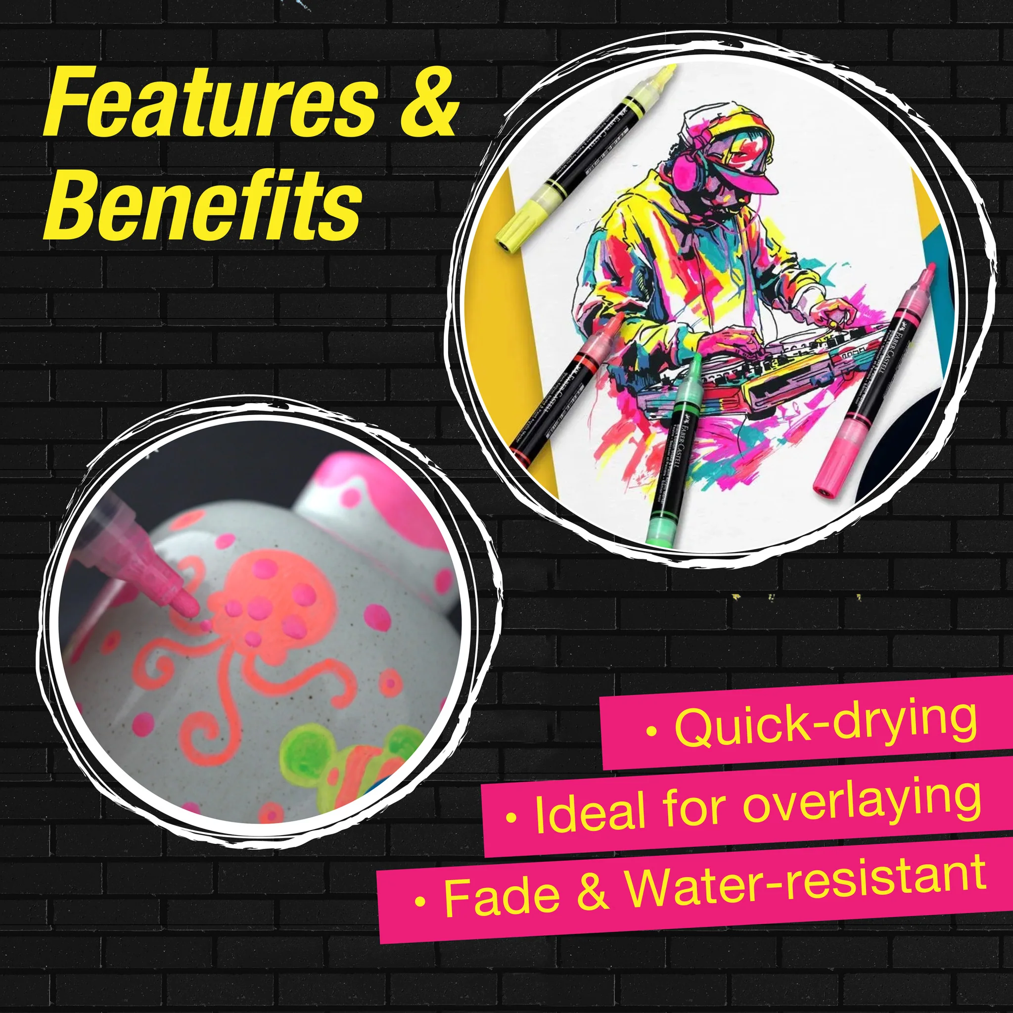 Black Edition Shake & Paint Markers - Neon 4ct - #FC285505 - Image 6