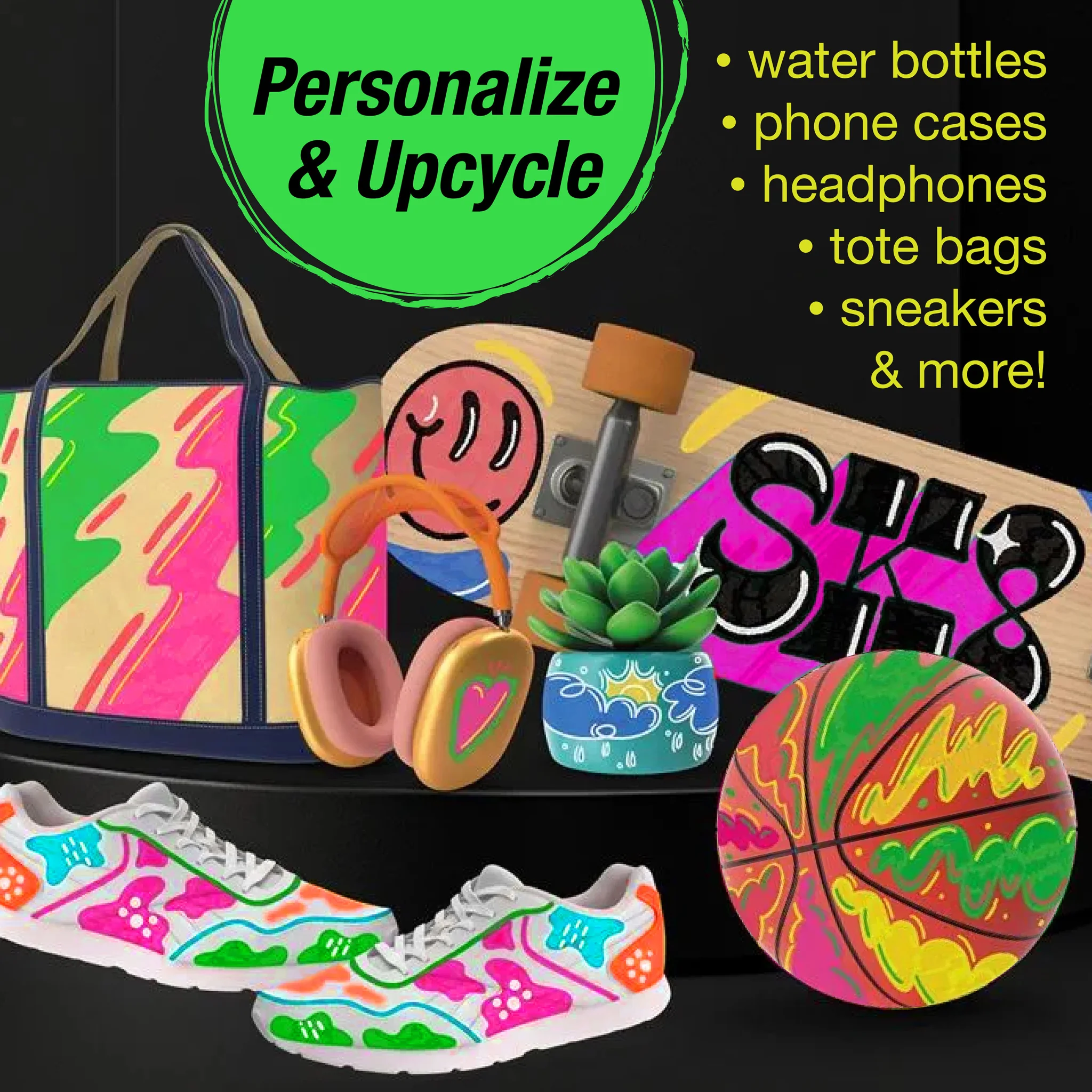 Black Edition Shake & Paint Markers - Neon 4ct - #FC285505 - Image 8