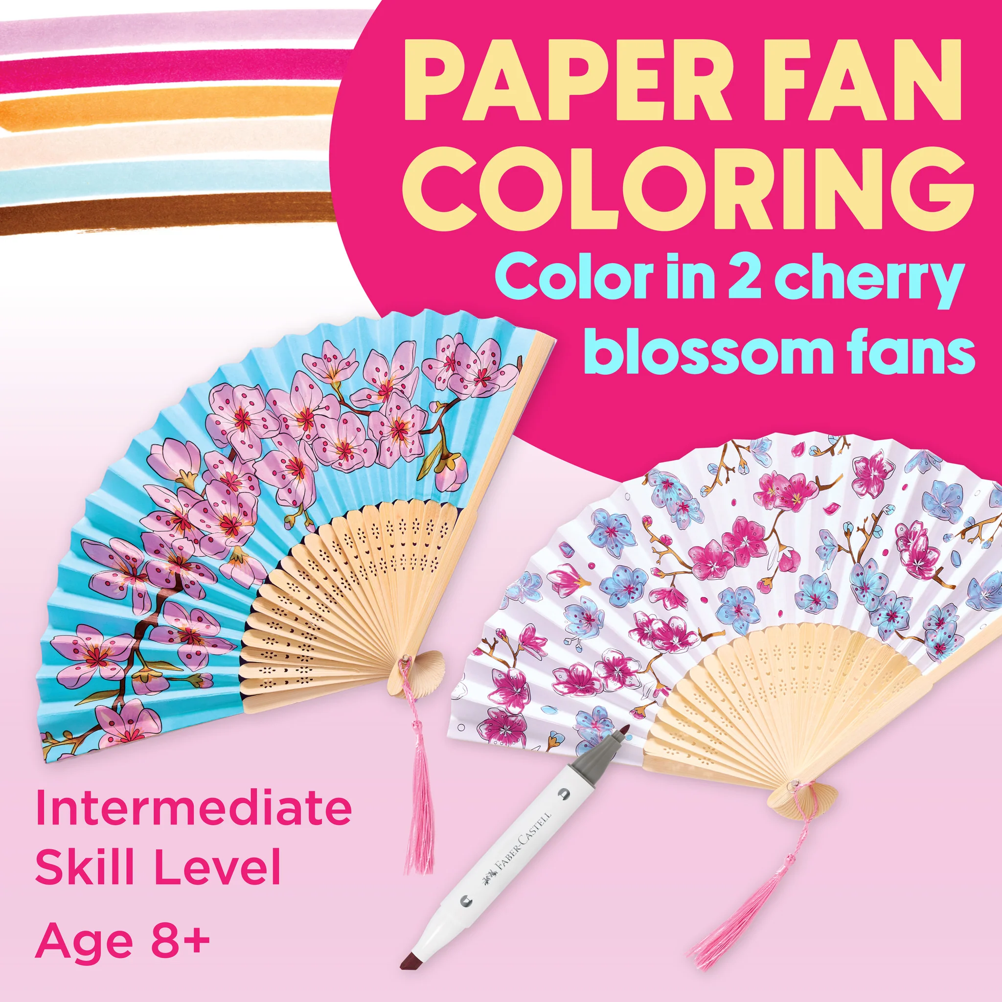 Paper Fan Coloring - Cherry Blossom - #FC14613 - Image 3