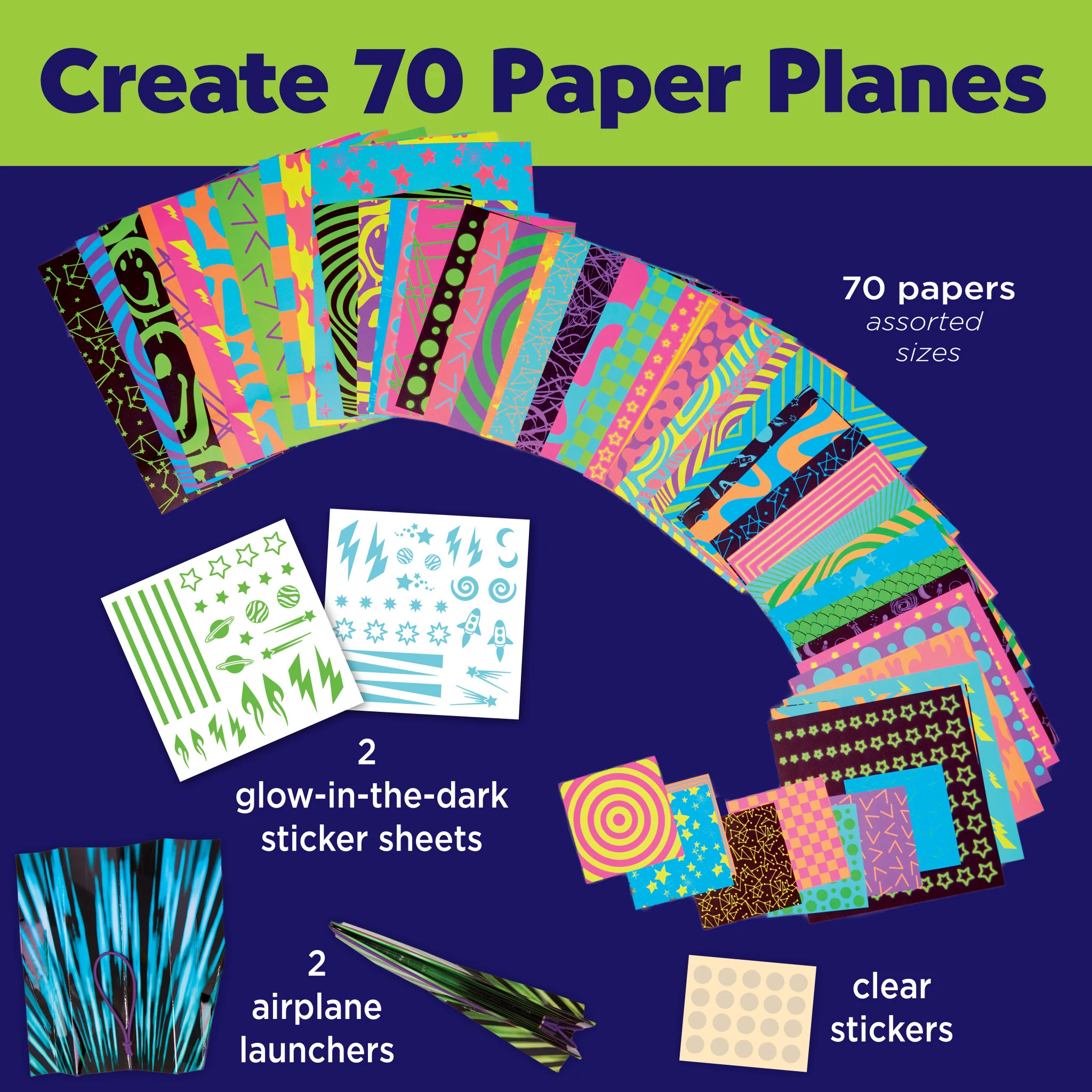 Stunt Squadron Neon Glow Paper Airplanes - #6436000 - Image 3