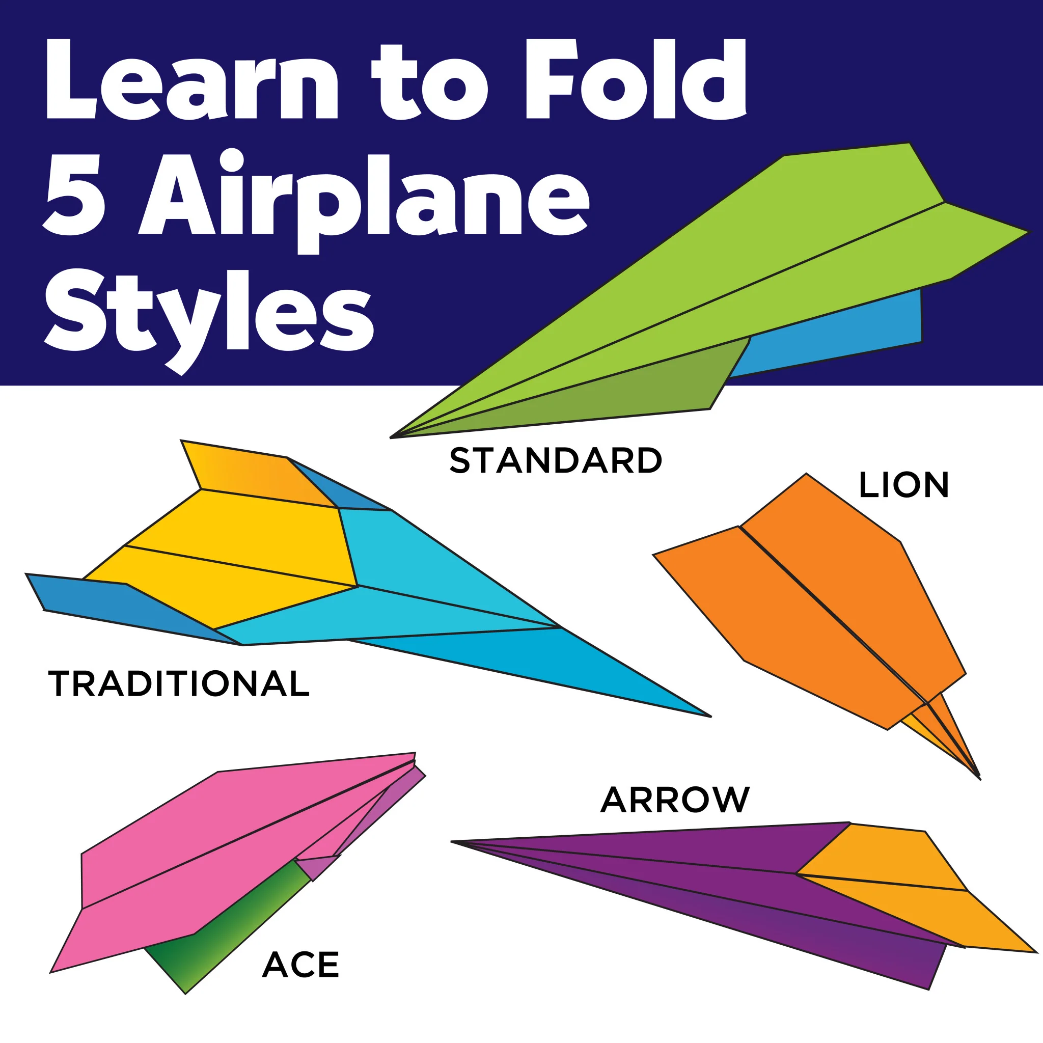 Stunt Squadron Neon Glow Paper Airplanes - #6436000 - Image 4