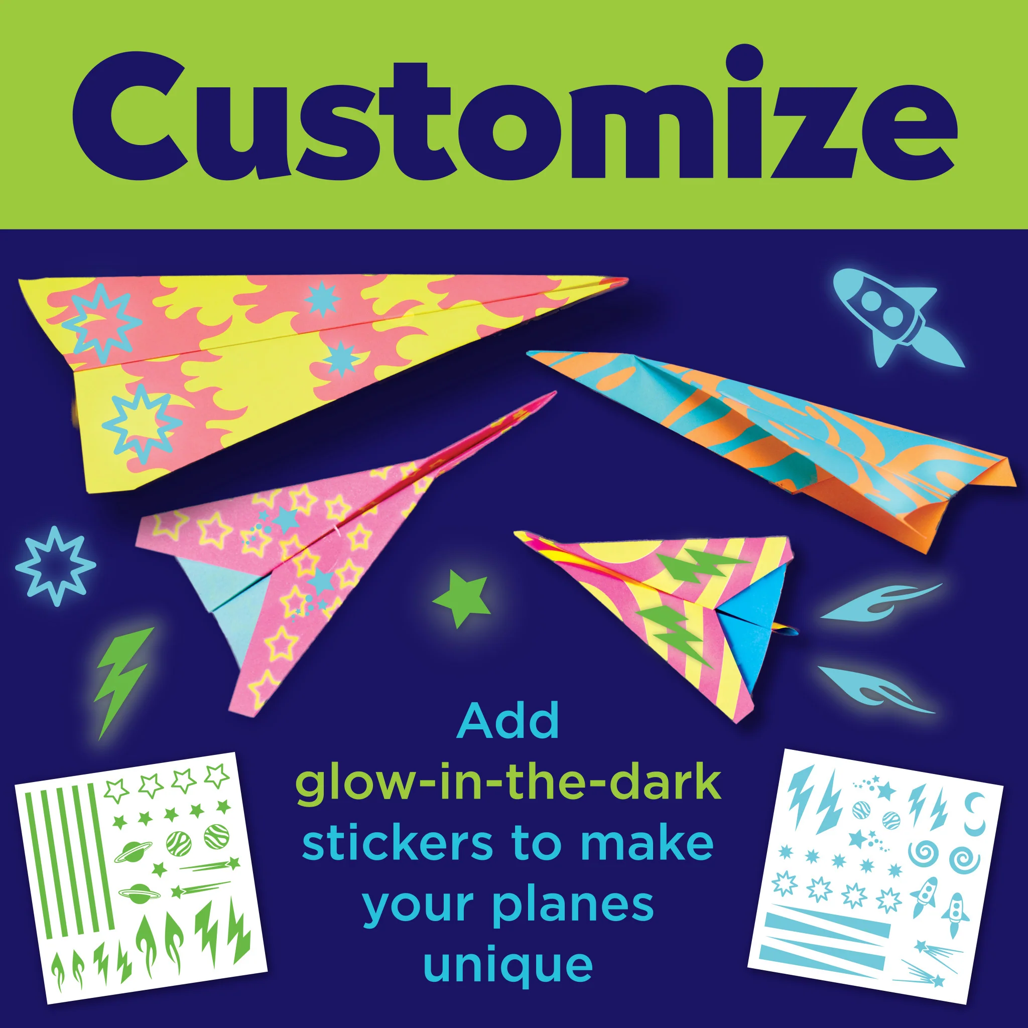Stunt Squadron Neon Glow Paper Airplanes - #6436000 - Image 5