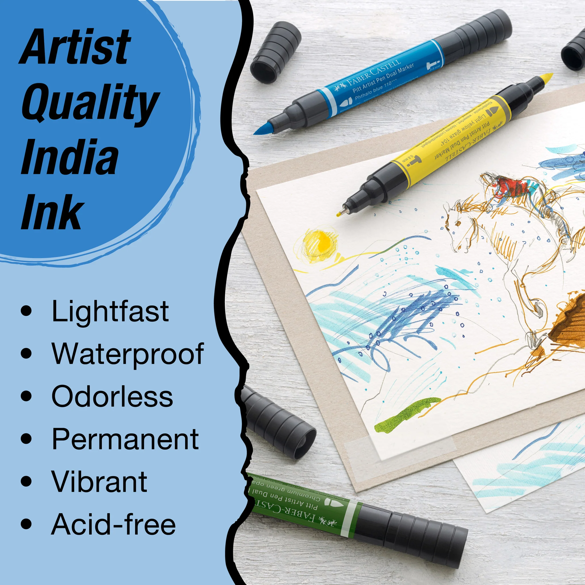 Pitt Artist Pen Dual Marker India ink, wallet of 5, Fashion
 - #FC162006 - Image 5