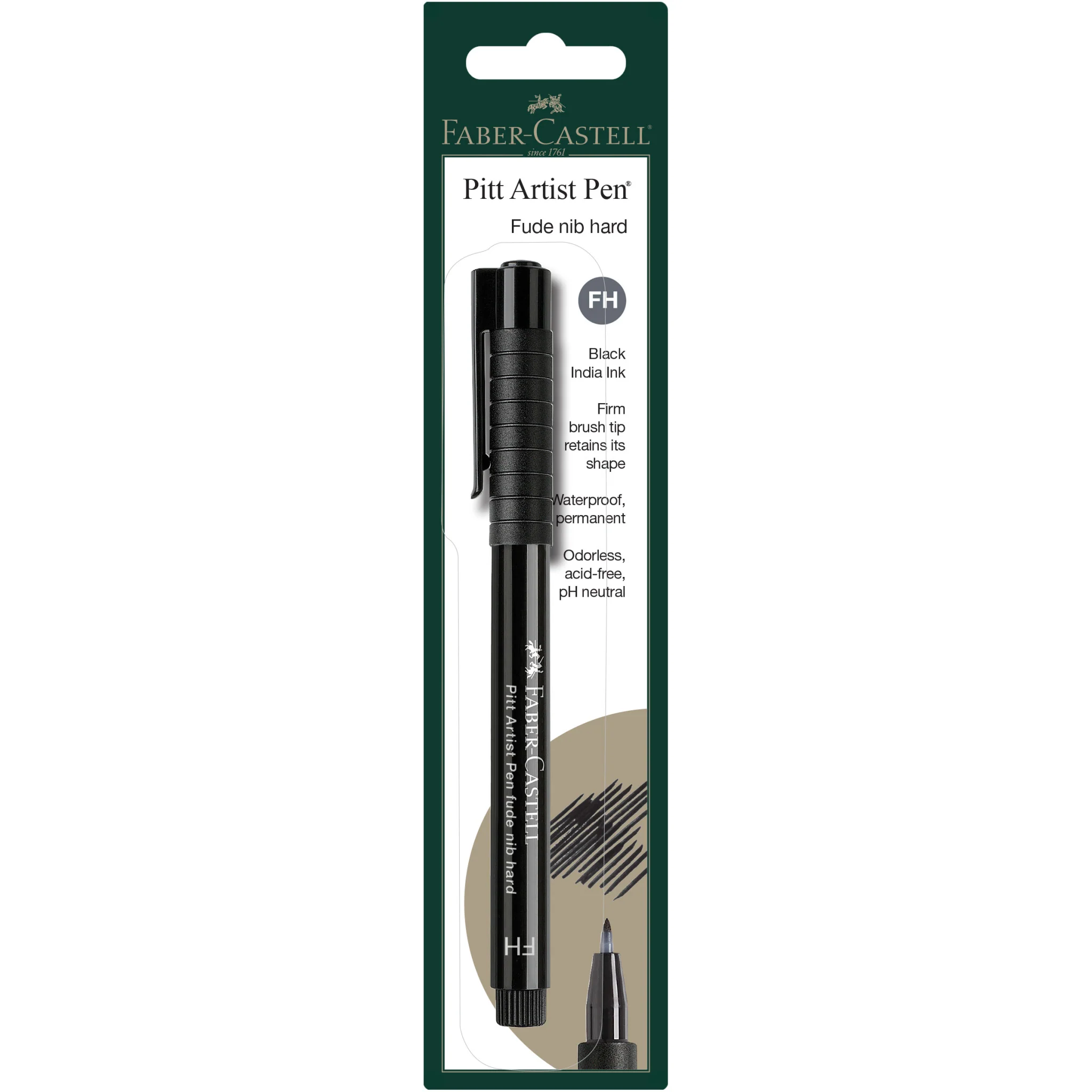 Pitt Artist Pen, Fude Hard - #199 Black - #FC800149
