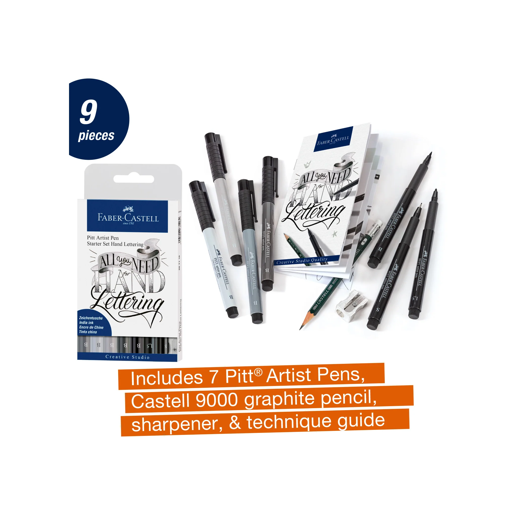 Pitt Artist Pen, Hand Lettering Starter Set - Wallet of 8 - #FC267118 - Image 3