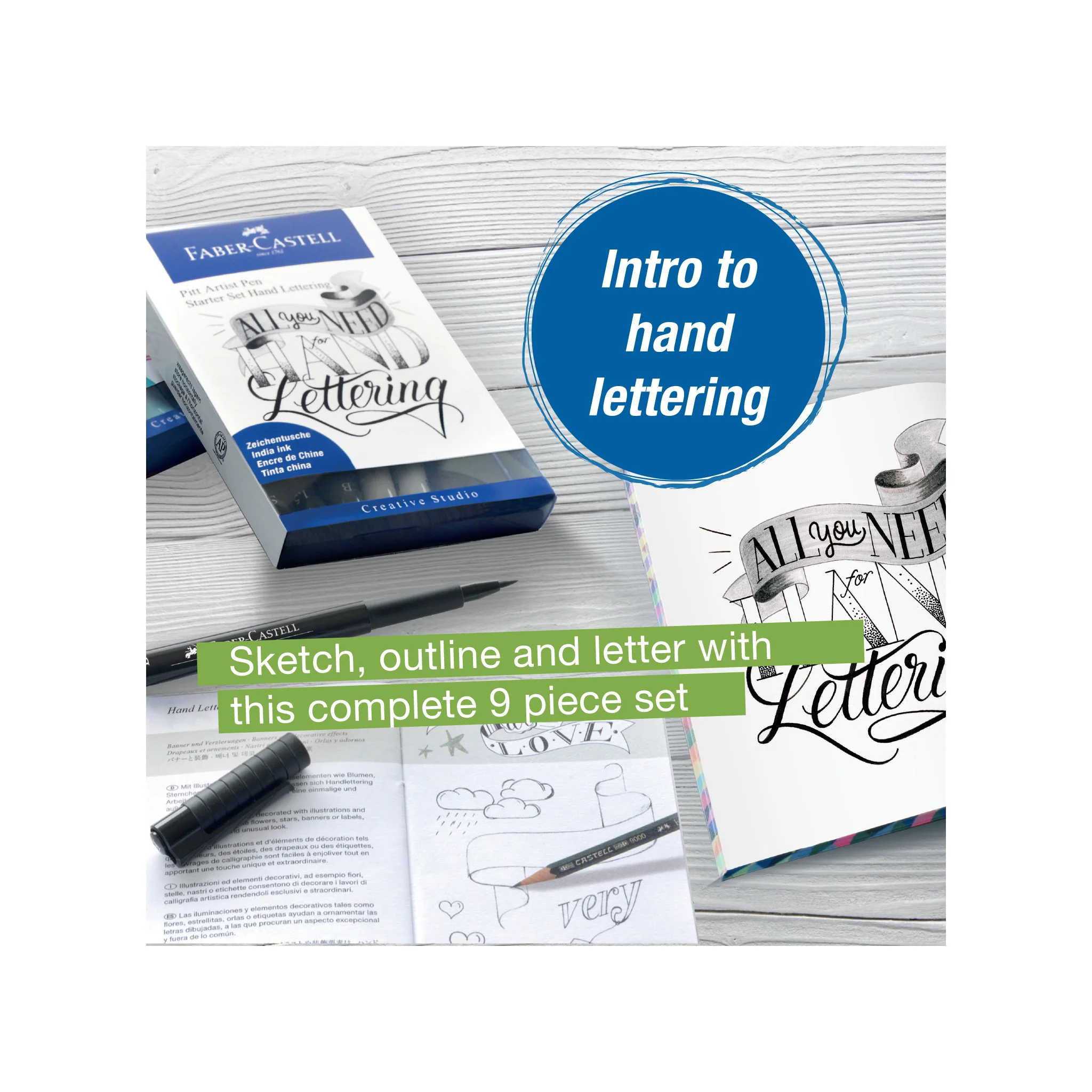 Pitt Artist Pen, Hand Lettering Starter Set - Wallet of 8 - #FC267118 - Image 4