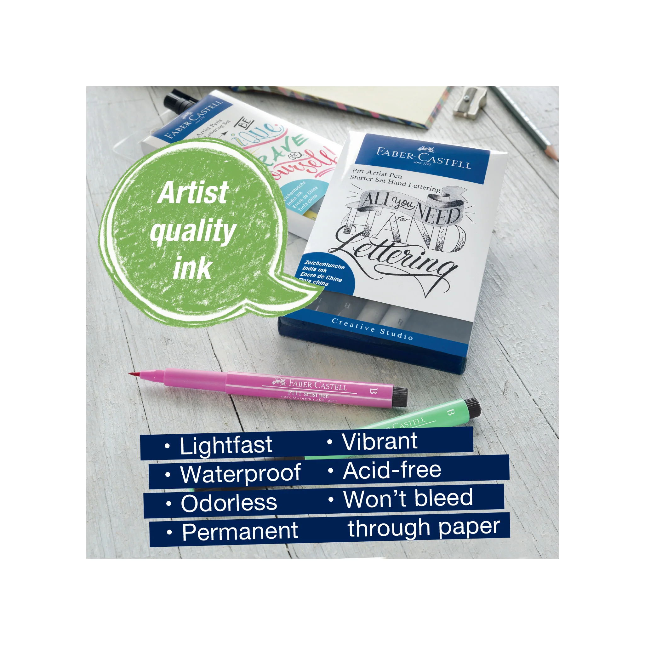Pitt Artist Pen, Hand Lettering Starter Set - Wallet of 8 - #FC267118 - Image 5