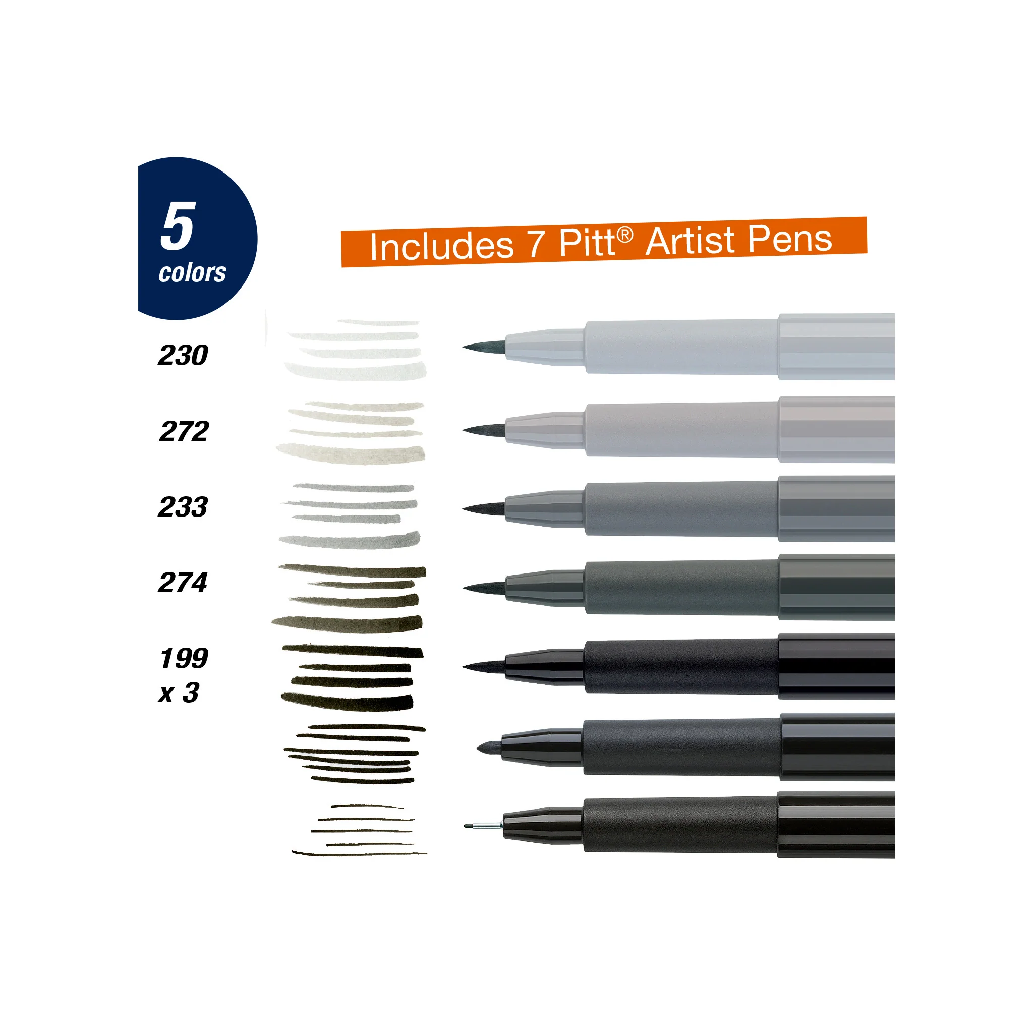 Pitt Artist Pen, Hand Lettering Starter Set - Wallet of 8 - #FC267118 - Image 7