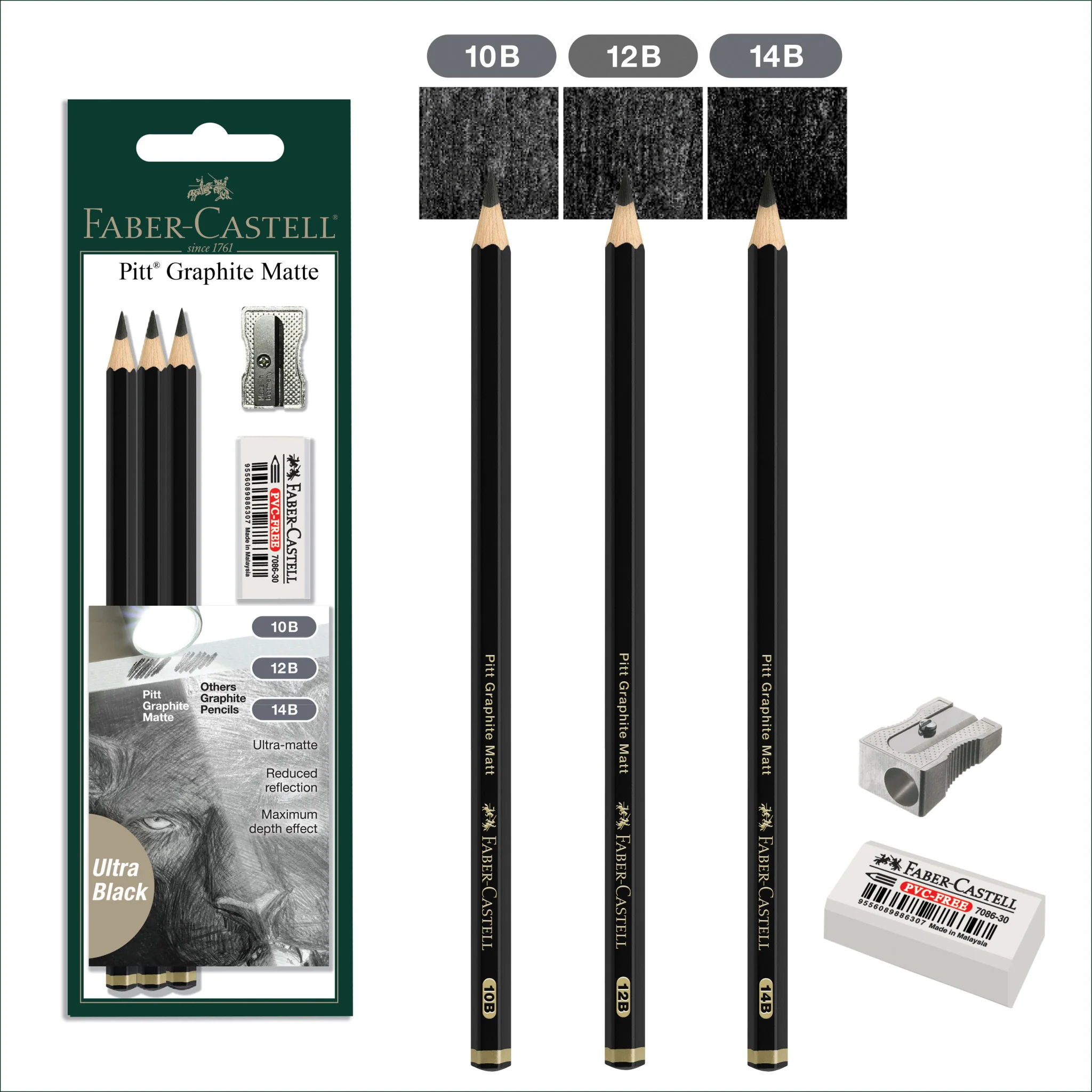 Pitt Graphite Matte, Sketching Set (10B, 12B, 14B) - #FC115297 - Image 9
