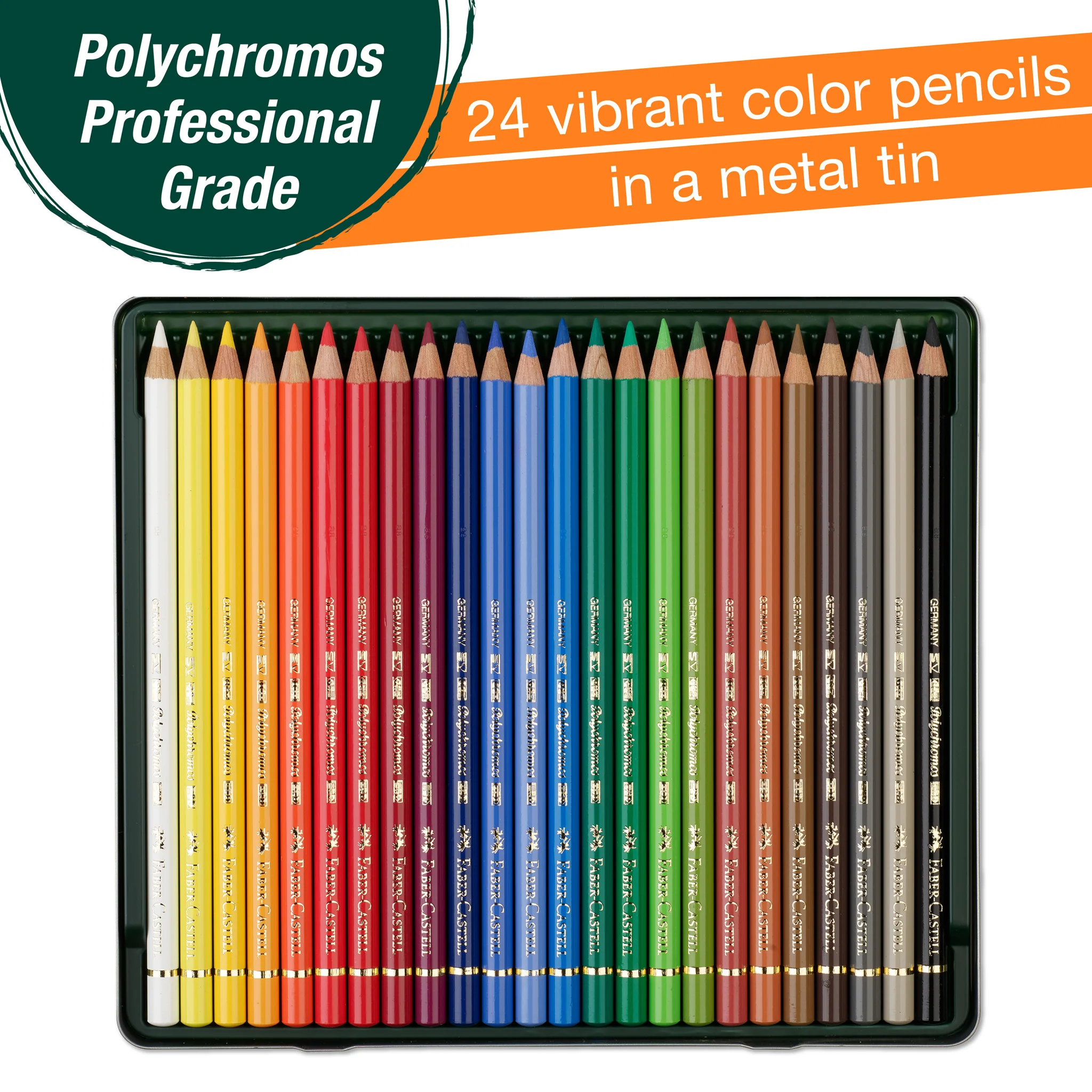 Polychromos Artists' Color Pencils, Tin of 24 - #FC110024 - Image 3