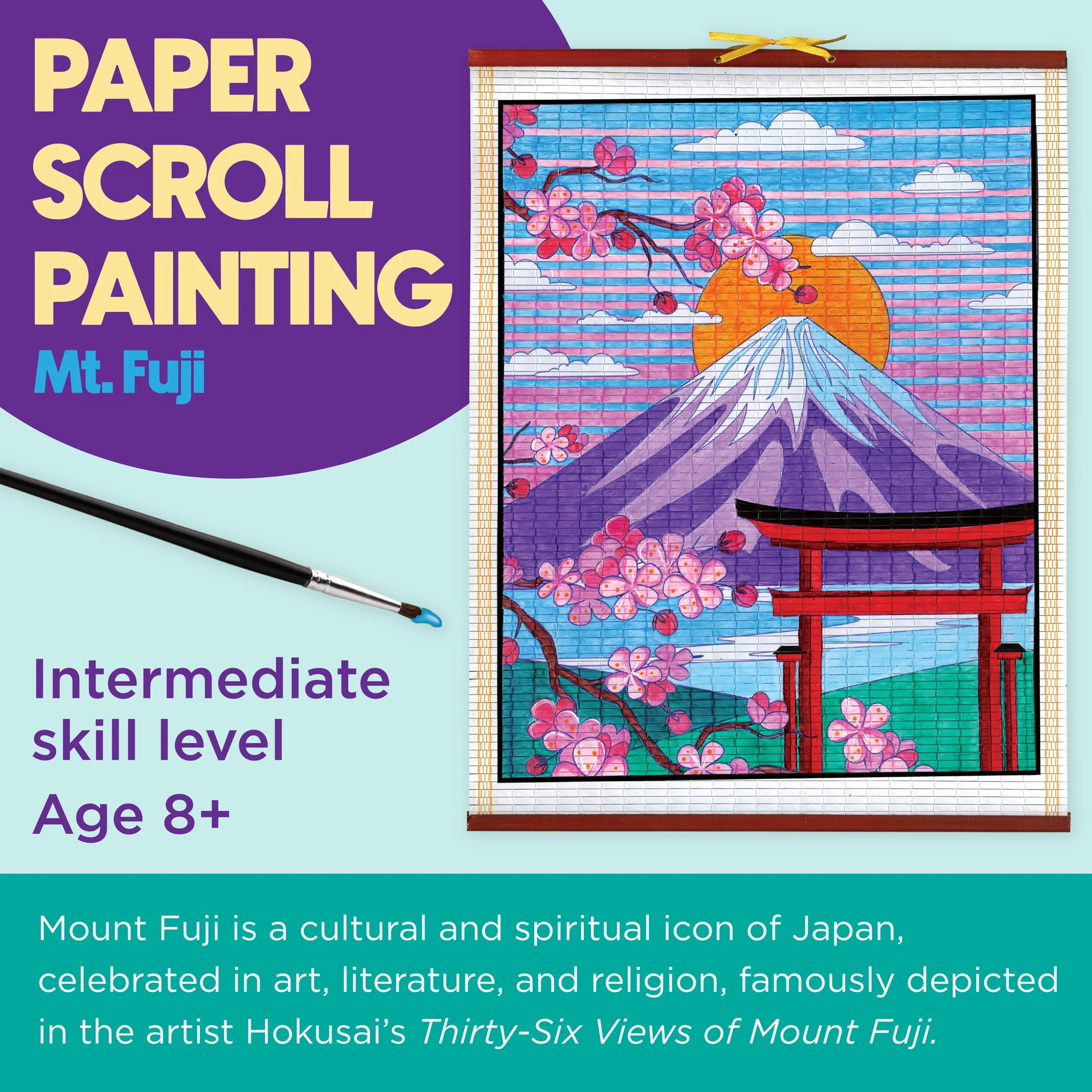 Paper Scroll Painting Kit - Mt Fuji - #FC14610 - Image 3