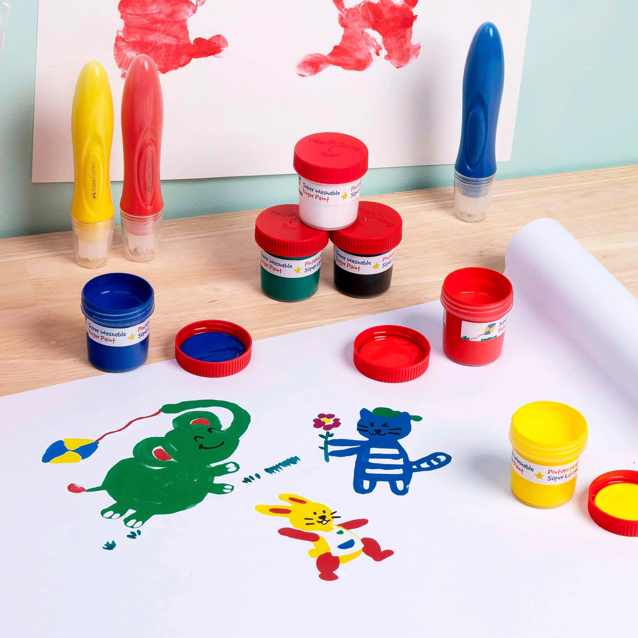 Little Creatives 6 Super Washable Finger Paints - #FC260407 - Image 3