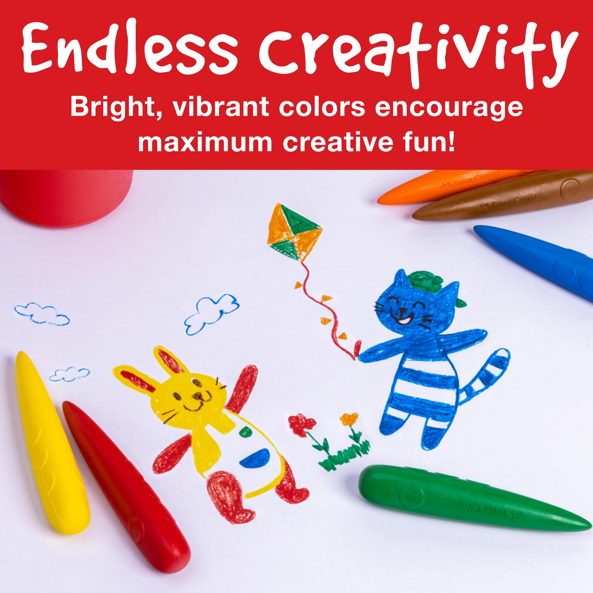 Little Creatives 6 Easy Grip Finger Crayons - #FC122606 - Image 6