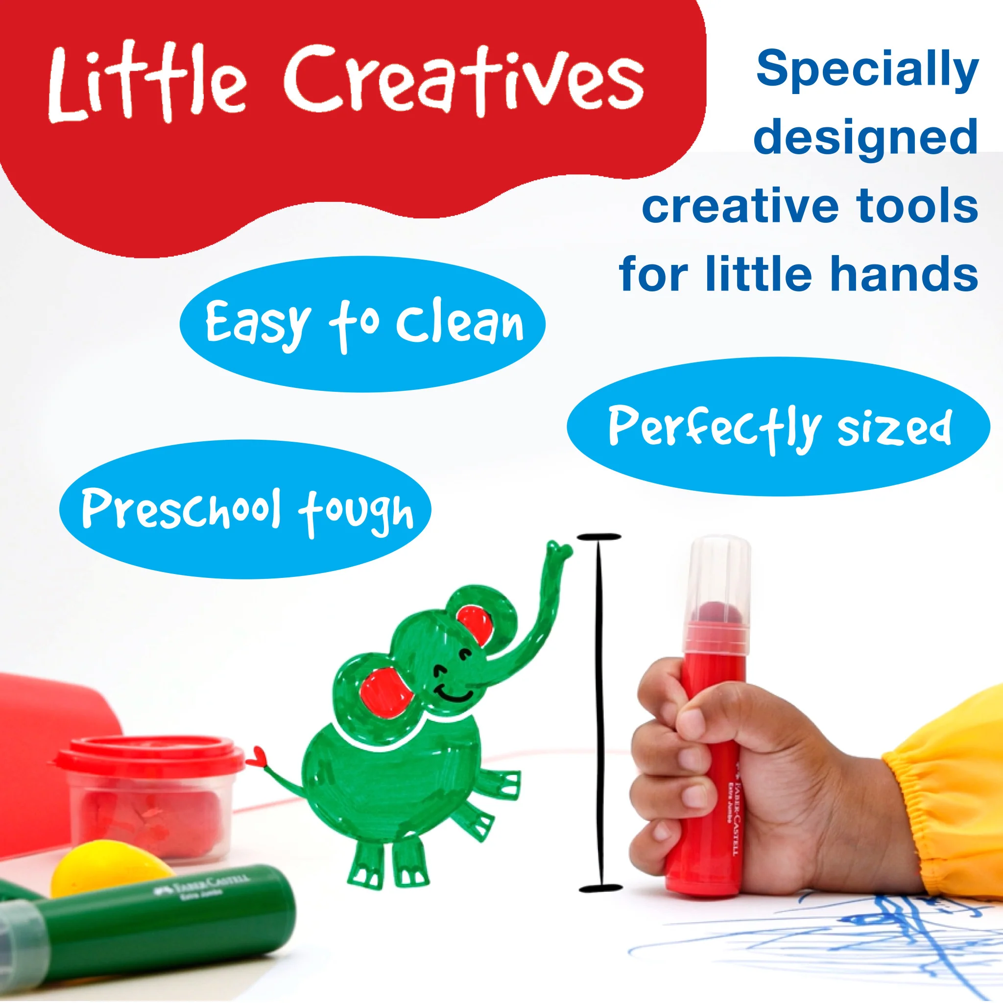 Little Creatives 6 Jumbo Washable Squeeze Paintbrushes - #FC281402 - Image 3