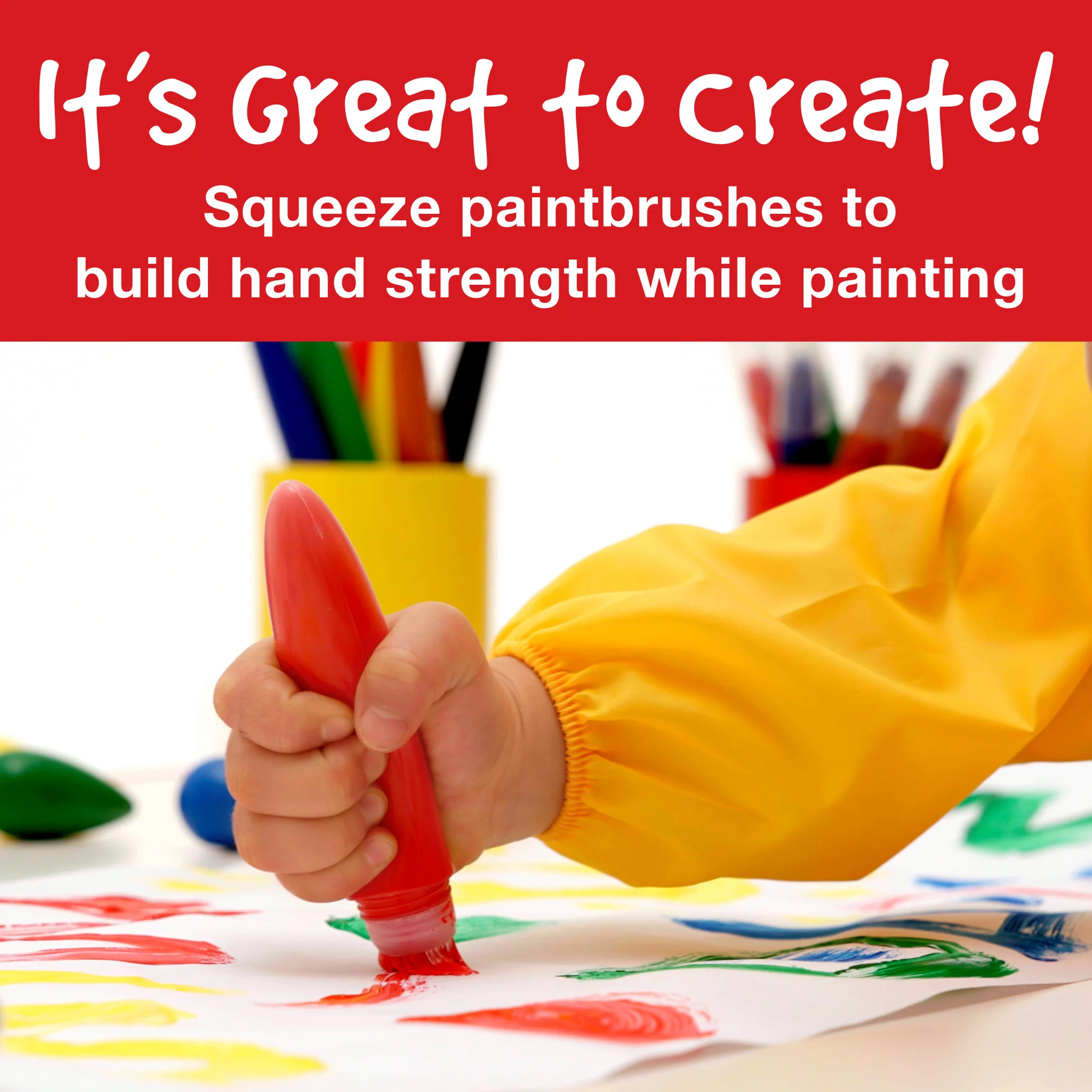 Little Creatives 6 Jumbo Washable Squeeze Paintbrushes - #FC281402 - Image 6