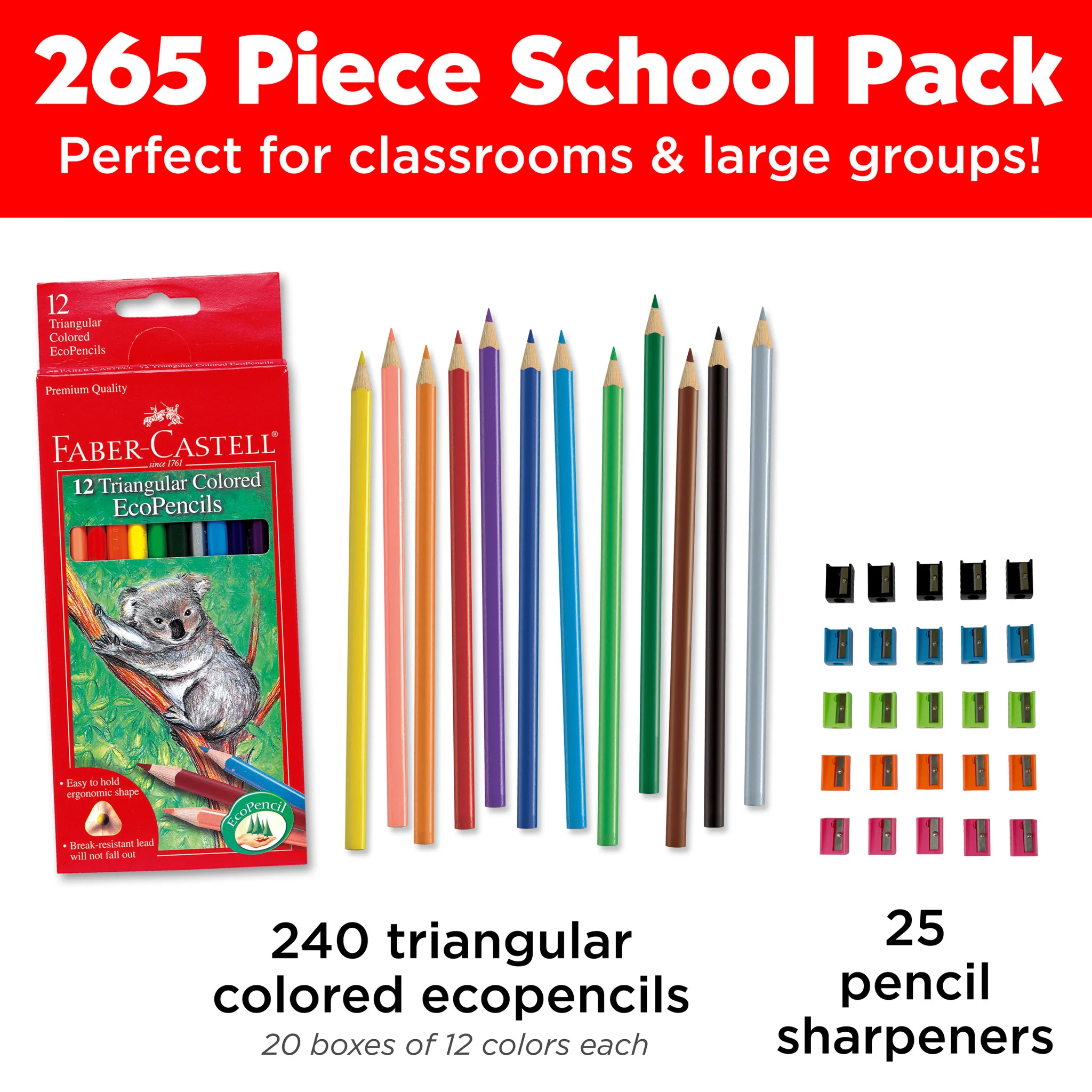 Triangular Colored EcoPencil School Pack - #FC900006 - Image 3